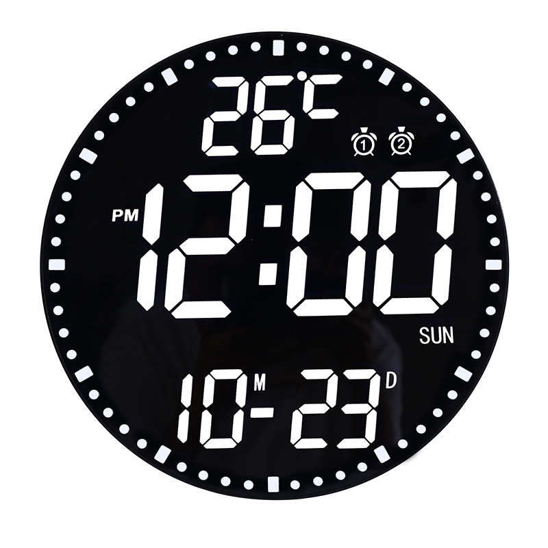 创意圆形挂钟3D遥控钟幻彩万年历客厅12寸时钟倒计时静音贪睡闹钟