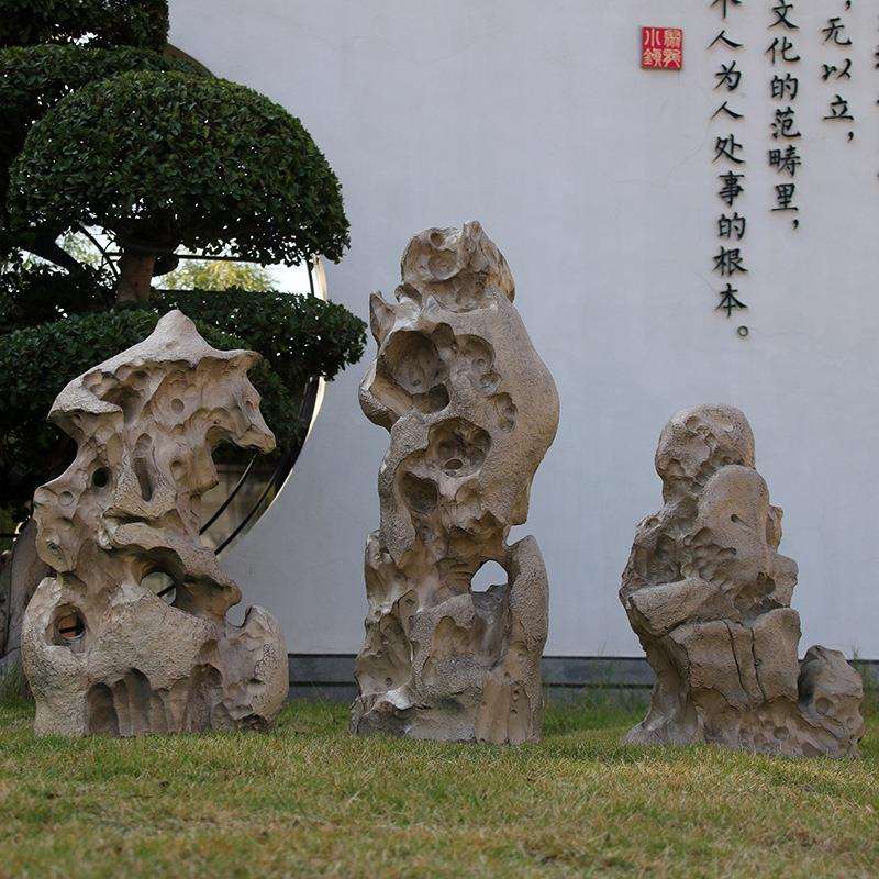 新款仿真太湖石酒店餐厅新中式庭院阳台假山造景园林景观装饰摆件