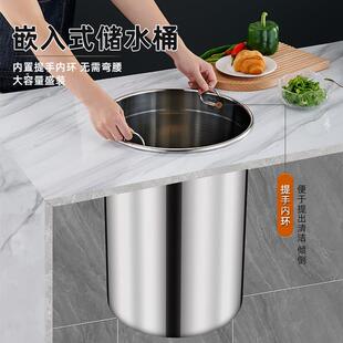 304不锈钢无耳桶内耳储水桶带盖子米桶小桶大高锅厨房多用150桶加