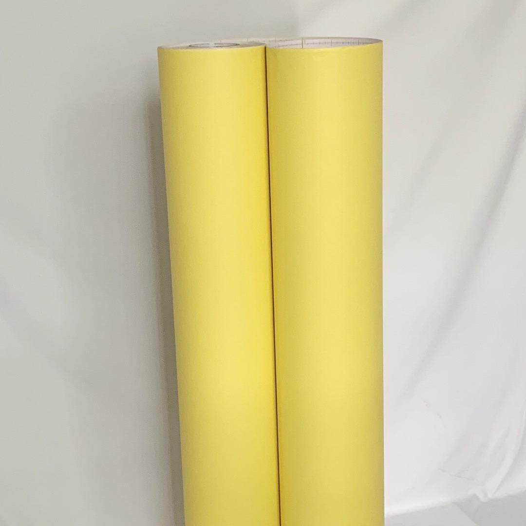 特厚导气槽麻面哑光自粘黄色墙纸壁纸展柜装饰贴膜翻新贴纸波音片