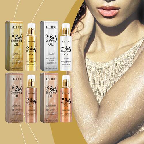 EELHOE Body Shimmer Oil, a liquid highlighter with fine shim