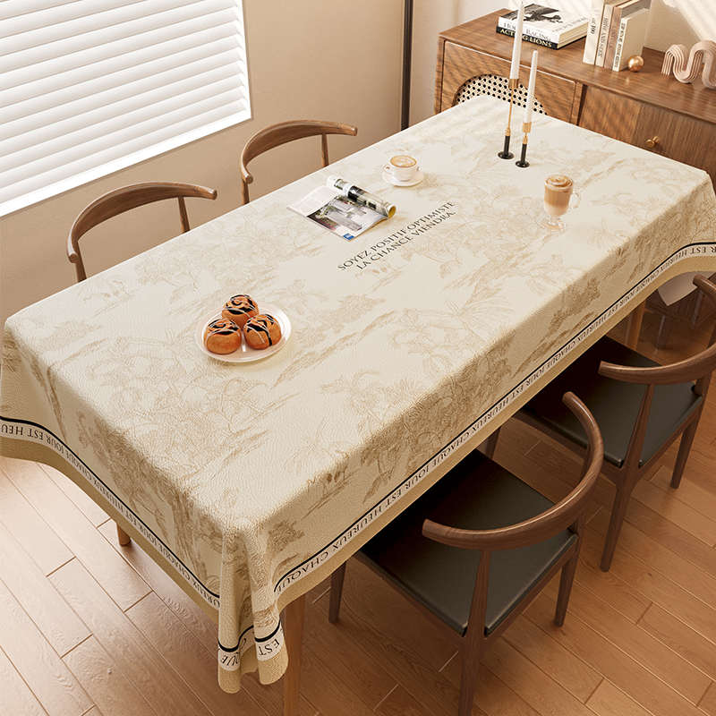 桌布免洗防水防油长方形餐桌布2024新款轻奢高级感家用布艺盖布