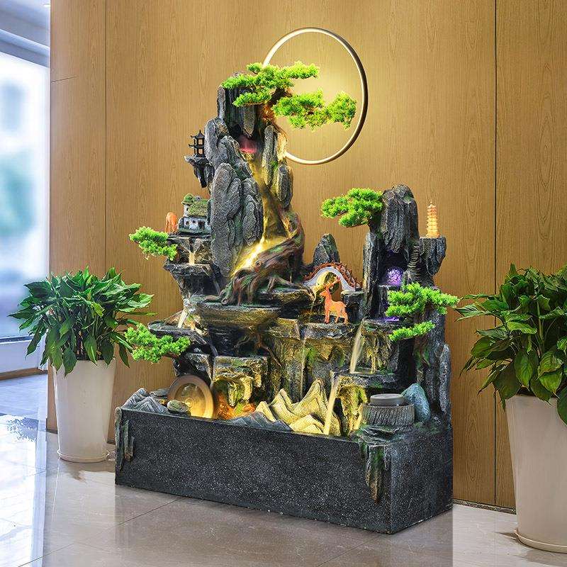 户外别墅花园庭院公司阳台楼顶装饰品循环水景观假山流水喷泉摆件