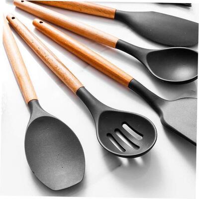 Silicone spatula cooking spoon set, non-stick spatula