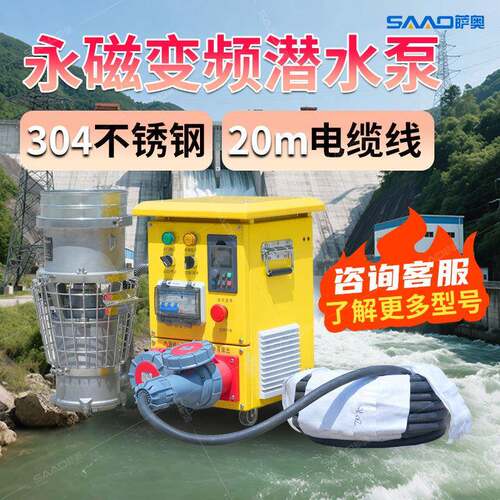 永磁同步电机潜水泵不锈钢材质变频永磁轴流泵大流量高扬程潜水泵