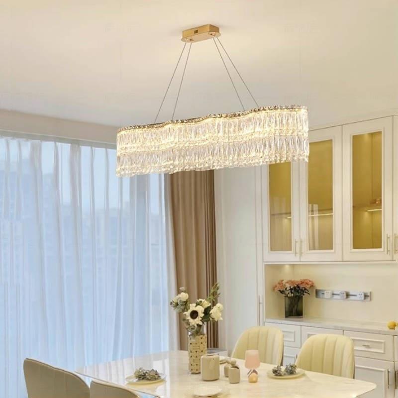 意式优质轻奢水晶吊灯餐厅灯简约大气家用餐厅吊灯护眼无频卧室灯