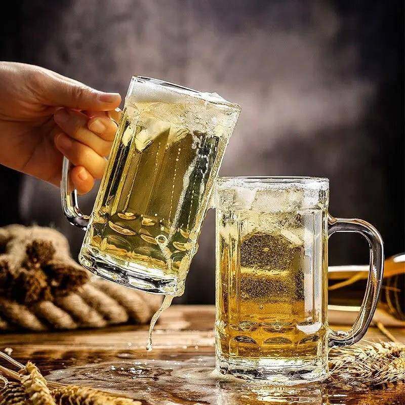 【买一送一】玻璃啤酒杯带手柄大容量加厚扎啤杯透明高颜值水杯子,餐饮具,啤酒杯,淘宝优惠券,粉丝福利购,淘宝优惠卷