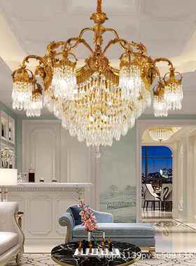 法厅式书全铜吊灯式水晶奢华餐卧室房别墅复式客w161040厅大气复