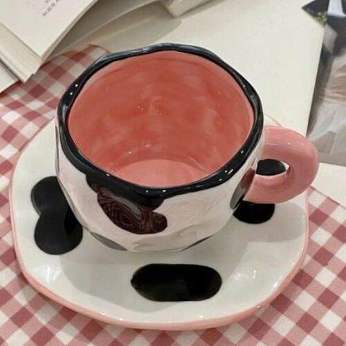 Coffee Mugs Set with Saucer Blue Flowers Cup Gifts for