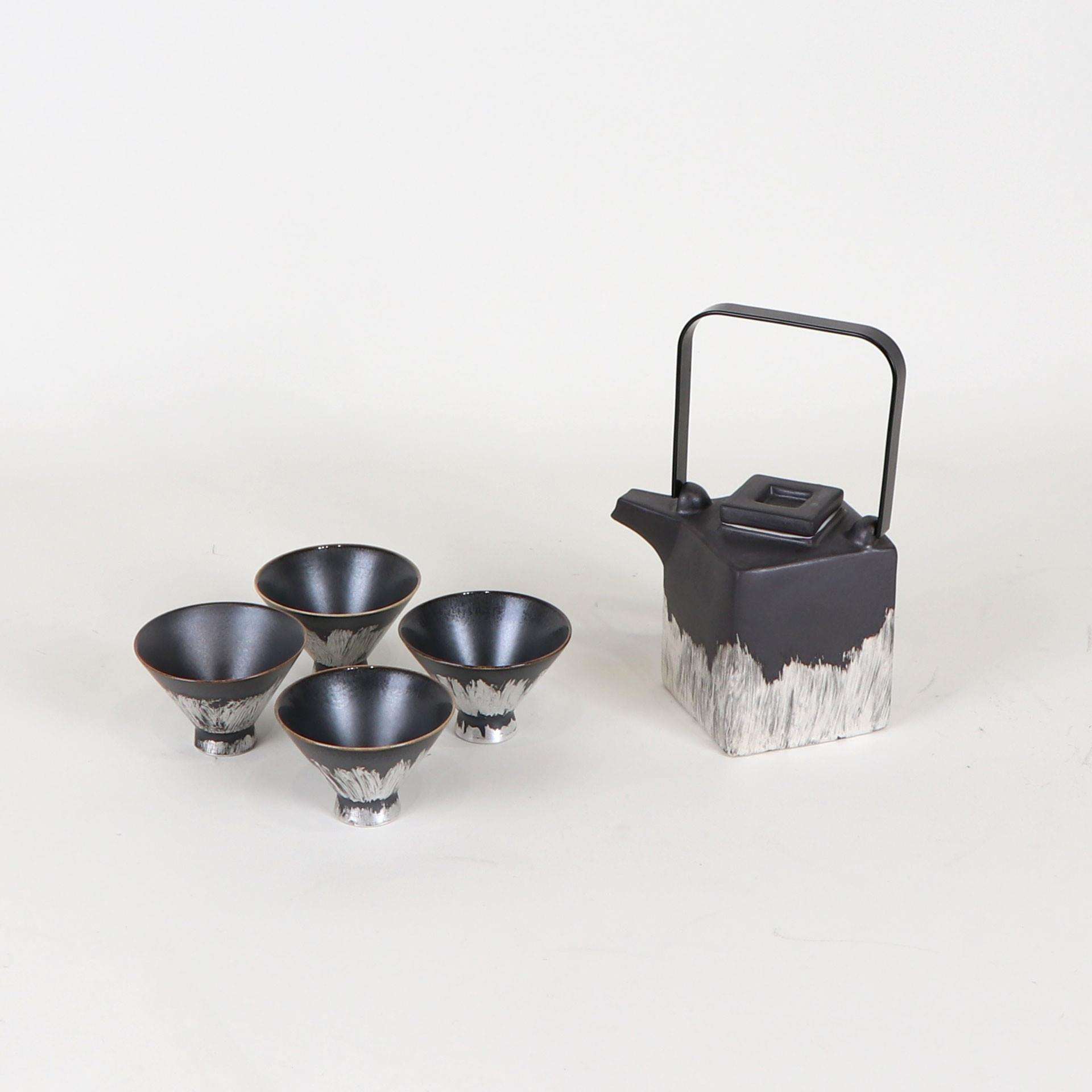 新中式陶瓷茶具套装摆件酒店博古架样板房间茶室茶桌组合软装饰品