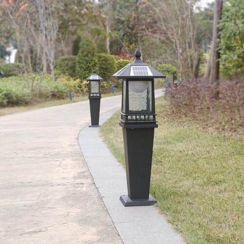 中山中式太阳能草坪灯复古免布线道路灯防水庭院灯户外灯具