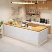 现代简约奶茶店吧台咖啡店收银柜台餐饮店操作台水果店收银柜台定