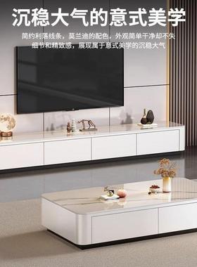 玻璃茶几电视户柜组客厅合家用m7fcha6i小型简约现代奢风落轻地茶