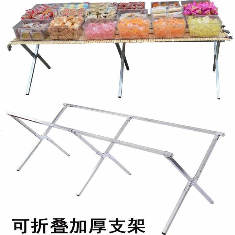 便携式摆地摊货架夜市多功能折叠桌摆摊竹席折叠架伸缩服装展示架