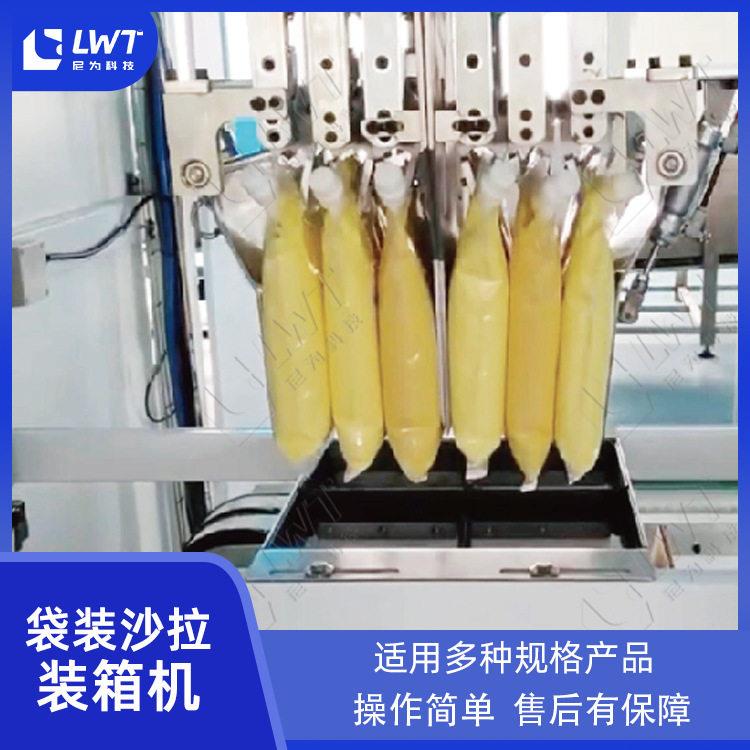 装箱机尼为机械源头工厂加工定制全自动袋装沙拉纸箱自动装箱机