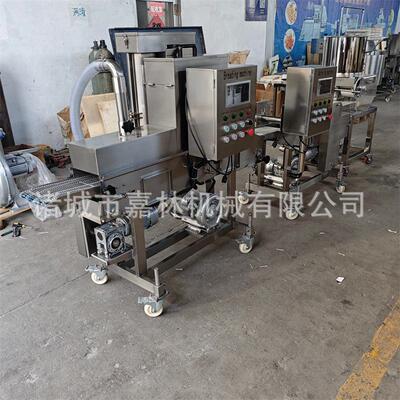 鸡排上糠机林肉饼成型全自裹粉设备肉饼型上浆裹动糠油嘉CWE炸成