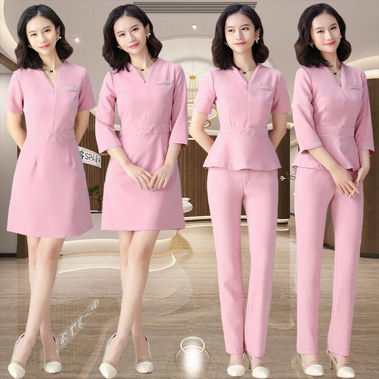 高端美容师工作服女套装美容院会所养生馆足浴足疗美发时尚技师服