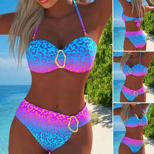 Women's Fashion Two-Piece Swimsuit Stylish Split Tie Back