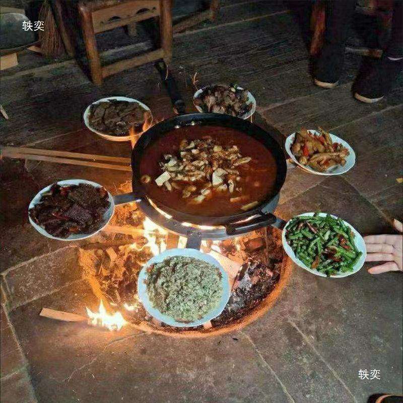 出口品质农村旋转柴火架多功能火锅架柴火灶转转锅暖菜转盘地火炉