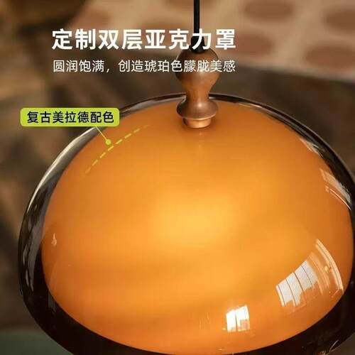 克力中古实木餐厅厅吊灯复伸缩法式古设418计师台灯日式饭餐亚桌