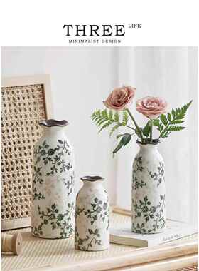Tlife·Blown·花瓶复古小口冰裂陶瓷插花花器家居摆件家用 |繁花