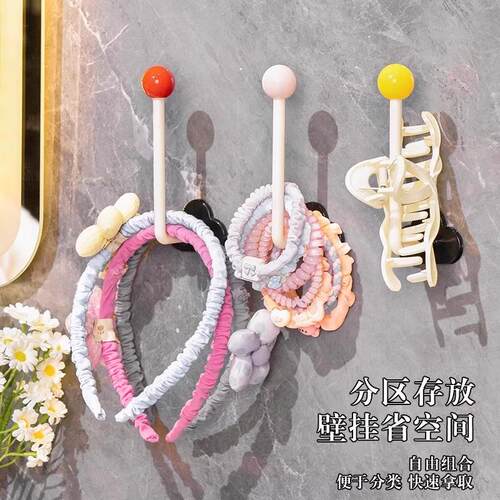 Wall-mounted hair accessory organizer for bathroom, includin