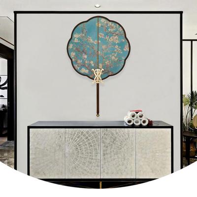 中式壁饰创意铁艺壁挂玄关挂件客厅扇子立体墙饰轻奢墙面装饰挂饰