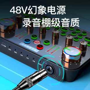 专业级录音声卡DSP混音器48V平板K歌声卡抖音直播专用声卡