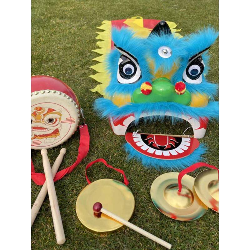 狮子头舞狮闹春儿童套装狮头幼儿道具虎年幼儿园过新年小舞狮表演