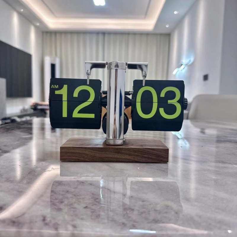 lzF创意个性机械复古电子自动翻页时钟远峰蓝色简约数字座钟,家居饰品,立钟/落地钟,淘宝优惠券,粉丝福利购,淘宝优惠卷