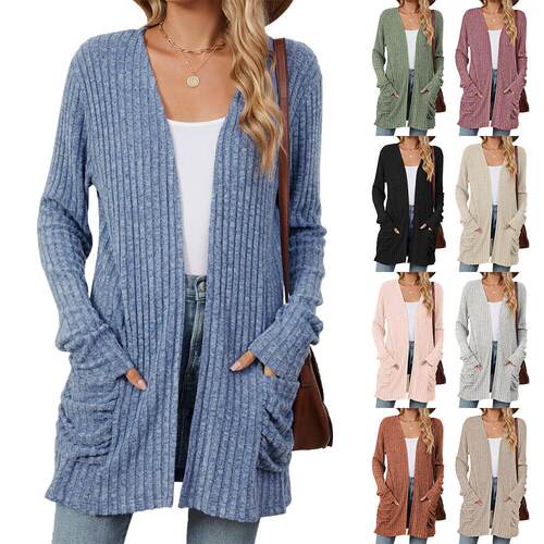 Women Cardigan Sleeve Knit Sweater Fall Winter Casual