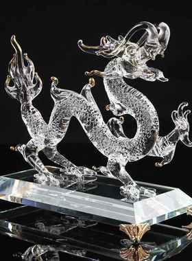 水晶12十二生肖动物鼠牛虎兔龙蛇马羊猴鸡狗猪客厅工艺礼品摆饰招