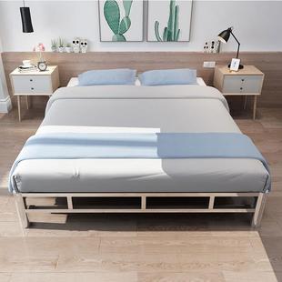 不锈约钢床平床头加厚铁架床简家用铁艺床学生酒D14床简约架店榻