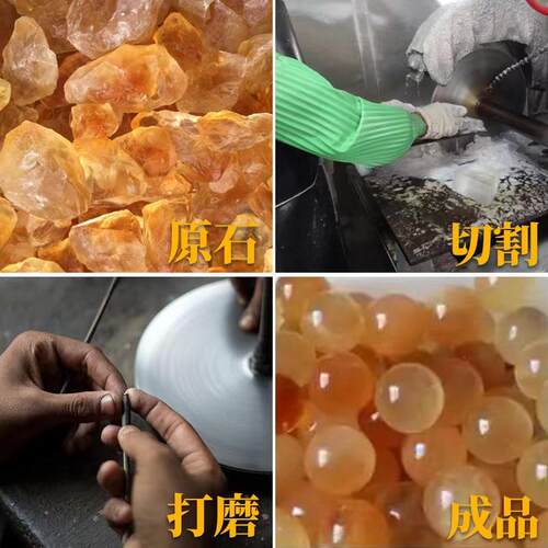 新款天然黄色晶球摆件真原石厨房办水公玄关流档水室高水晶球天然