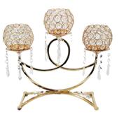 欧式 铁艺轻奢3头烛台复古创意镂空工艺金属摆件酒店婚庆道具用品