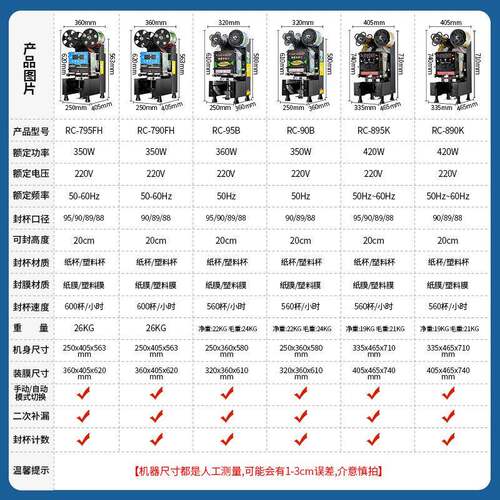 FEST奶茶动封口全自商用95/90料通用机豆浆饮料纸杯FEST塑杯高杯