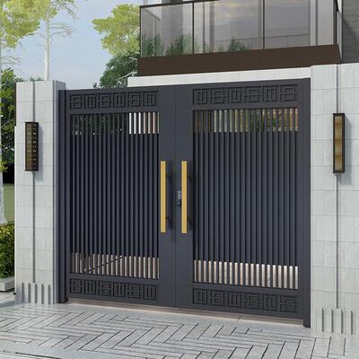 铝合金别墅大门铁艺庭院门户外农村花园双门铝艺大门院子自动门