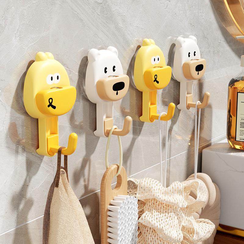 卡通吸盘挂钩免打孔家用卫生间防潮加厚可拆卸毛巾挂衣收纳粘钩