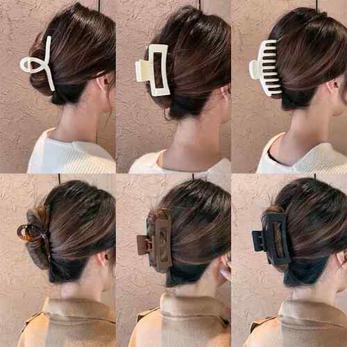 发夹Hot Sale Solid Color Claw Clip Large Barrette Crab Hair