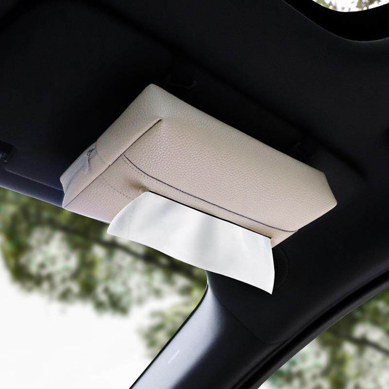 车载纸巾盒遮阳板抽纸汽车中控台车用高级感内饰挂式通用皮纸巾盒