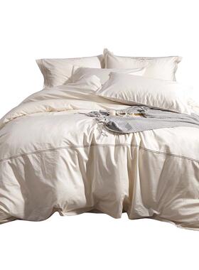 优棉80s酒店布草本色匹马棉四件套星级酒店民宿床上用品厂家直销