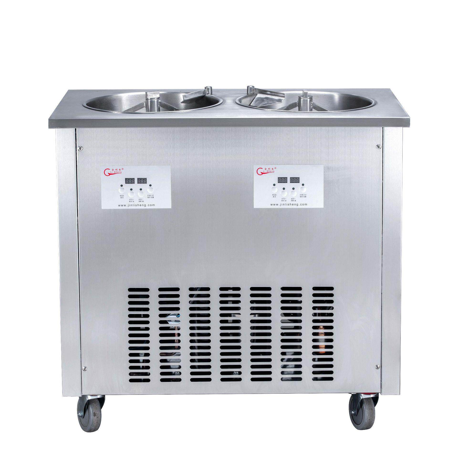 商用炒冰机炒酸奶机双锅商用炒冰淇淋机酸奶冰淇淋机水果冰沙机