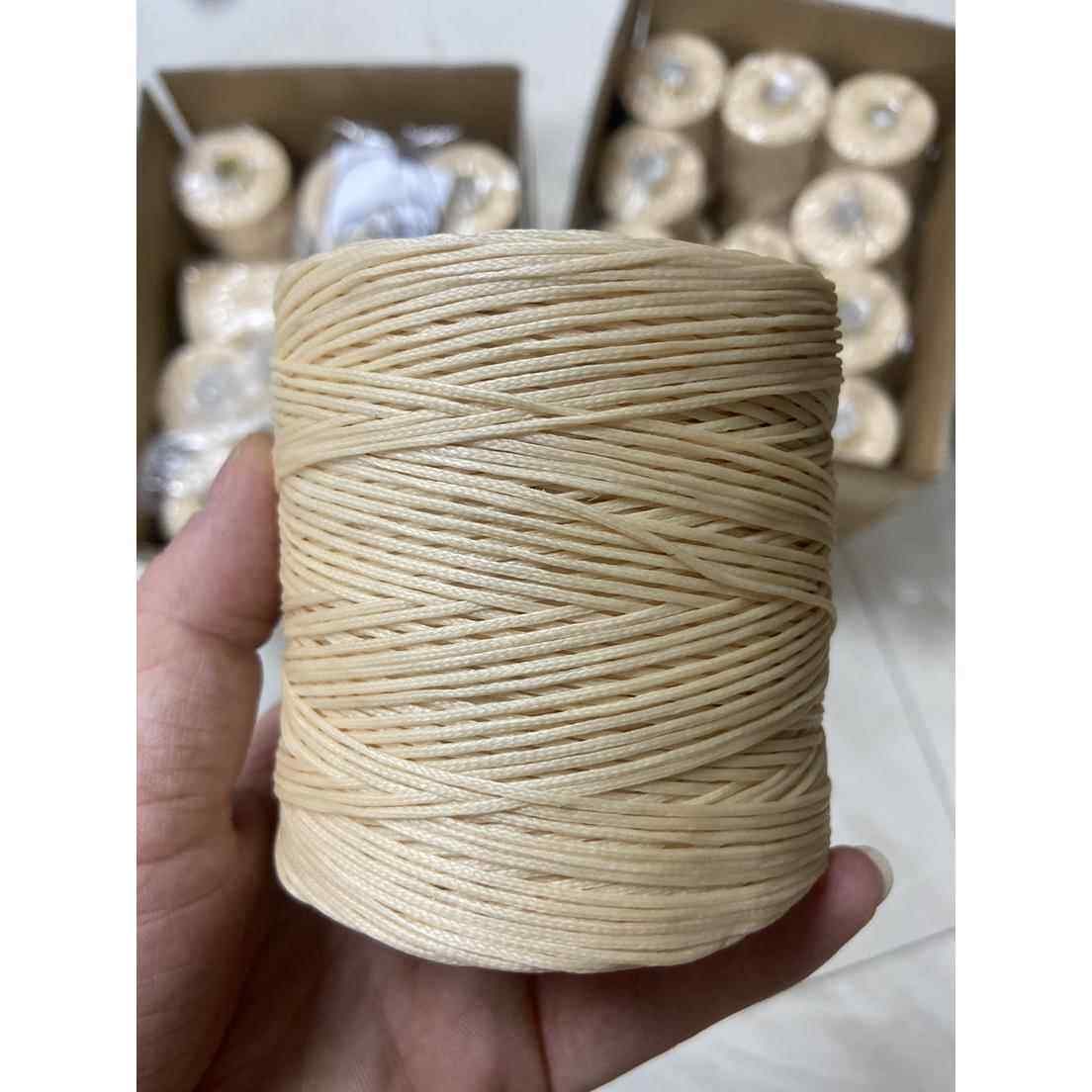 高级蜡线米黄色210D皮鞋皮包手工编织扁腊线手缝方向盘线皮套针线