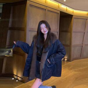 【曼城】白鹅绒羽绒服女2026冬季新款狐狸毛大翻领皮草派克服外套