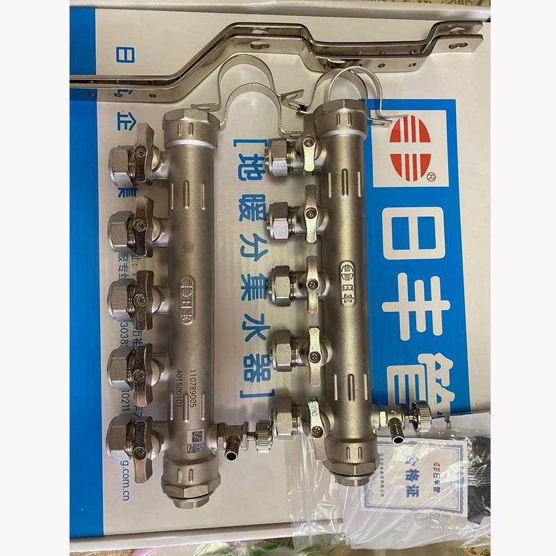 广东佛山日丰分水器4分地暖管家用全铜一体锻造工程日丰管件