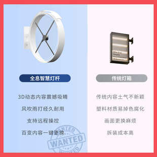 全息灯箱户外咖啡店门头广告牌超薄侧面挂墙式 防水裸眼3D网红打卡