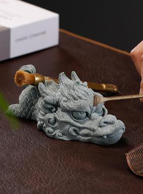 创意呆龙萌盆龙茶宠茶玩摆件国潮可爱IXT麒麟生肖栽鱼缸造景装桌