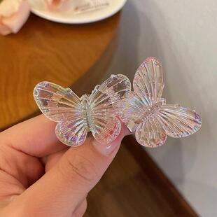 clip colorful hair and duckbill bangs butterfly with