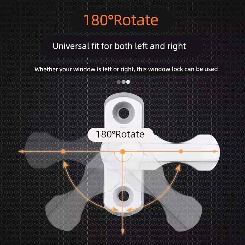 平开门窗塑料T型锁窗户锁扣搭扣铝合金防盗锁门窗配件窗平开窗锁