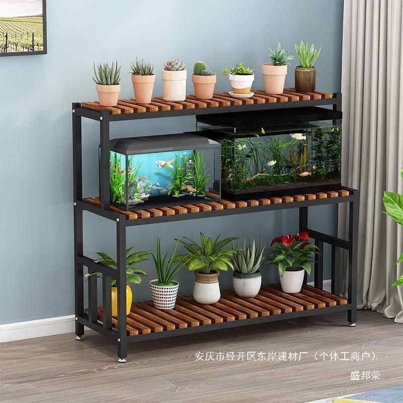 花客厅多层台置物无品牌/铁艺木隔断家用实盆花鱼缸落地阳简约室